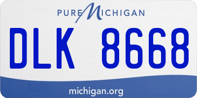 MI license plate DLK8668