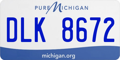 MI license plate DLK8672