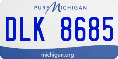MI license plate DLK8685