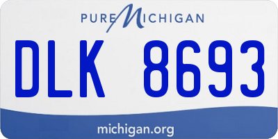 MI license plate DLK8693