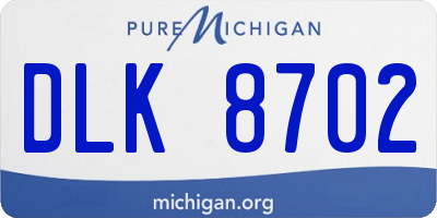 MI license plate DLK8702