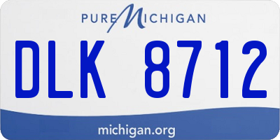 MI license plate DLK8712