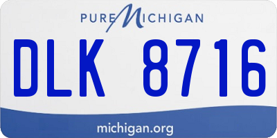 MI license plate DLK8716
