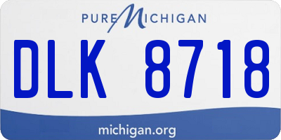 MI license plate DLK8718