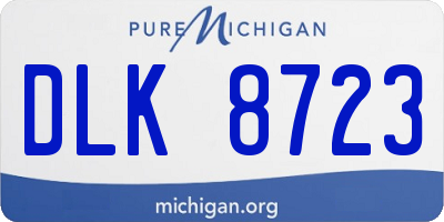 MI license plate DLK8723