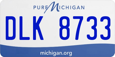 MI license plate DLK8733