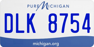 MI license plate DLK8754