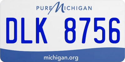 MI license plate DLK8756