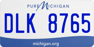 MI license plate DLK8765