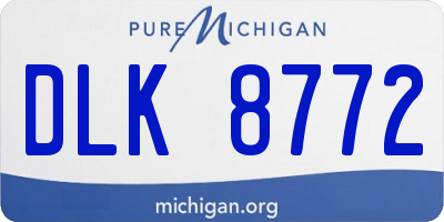 MI license plate DLK8772