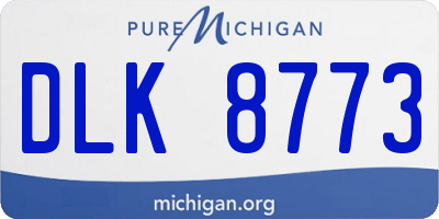 MI license plate DLK8773