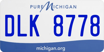 MI license plate DLK8778