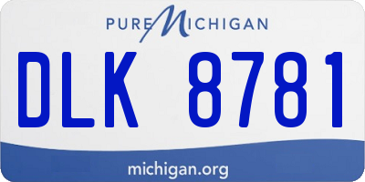 MI license plate DLK8781