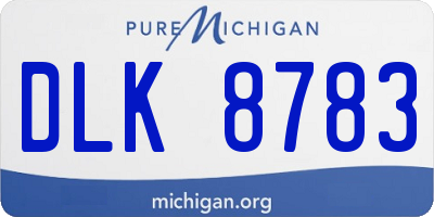 MI license plate DLK8783