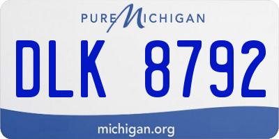 MI license plate DLK8792