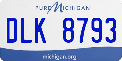 MI license plate DLK8793