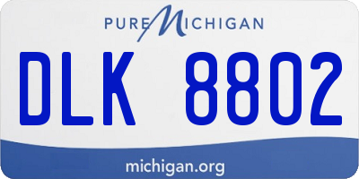 MI license plate DLK8802