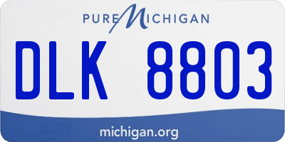 MI license plate DLK8803