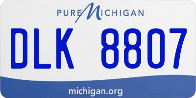 MI license plate DLK8807