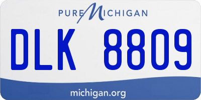 MI license plate DLK8809