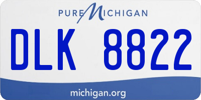 MI license plate DLK8822