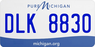 MI license plate DLK8830