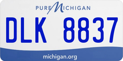 MI license plate DLK8837