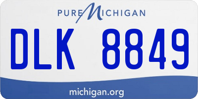 MI license plate DLK8849