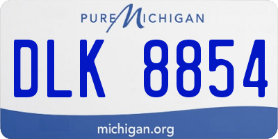 MI license plate DLK8854