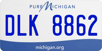 MI license plate DLK8862