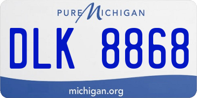 MI license plate DLK8868