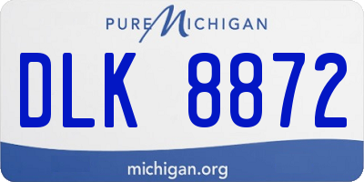MI license plate DLK8872