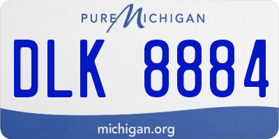 MI license plate DLK8884