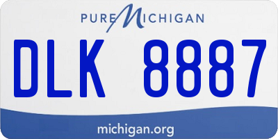 MI license plate DLK8887