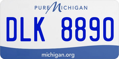MI license plate DLK8890