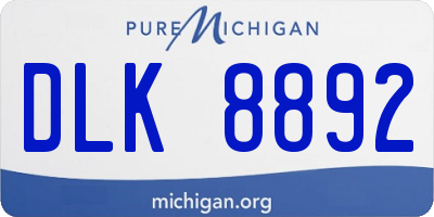MI license plate DLK8892