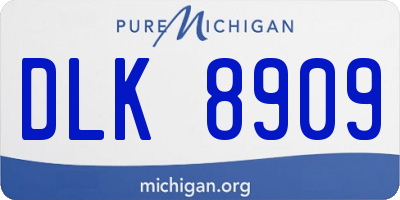 MI license plate DLK8909