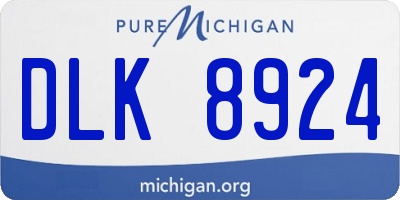 MI license plate DLK8924