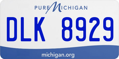 MI license plate DLK8929