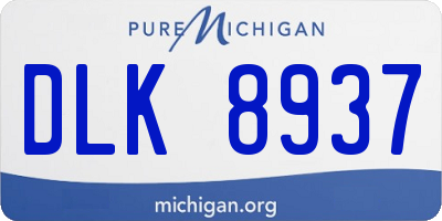 MI license plate DLK8937