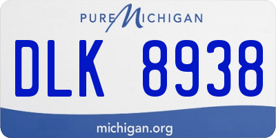MI license plate DLK8938