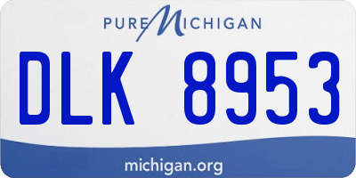 MI license plate DLK8953