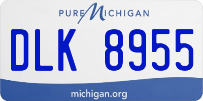 MI license plate DLK8955