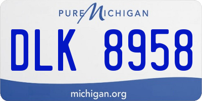 MI license plate DLK8958