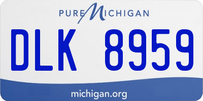 MI license plate DLK8959