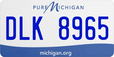 MI license plate DLK8965