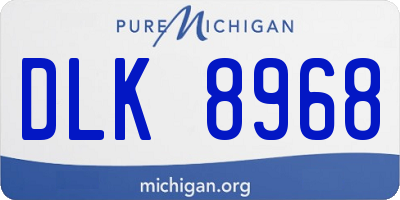 MI license plate DLK8968