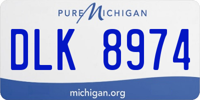 MI license plate DLK8974