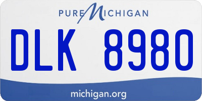 MI license plate DLK8980