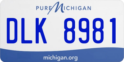 MI license plate DLK8981